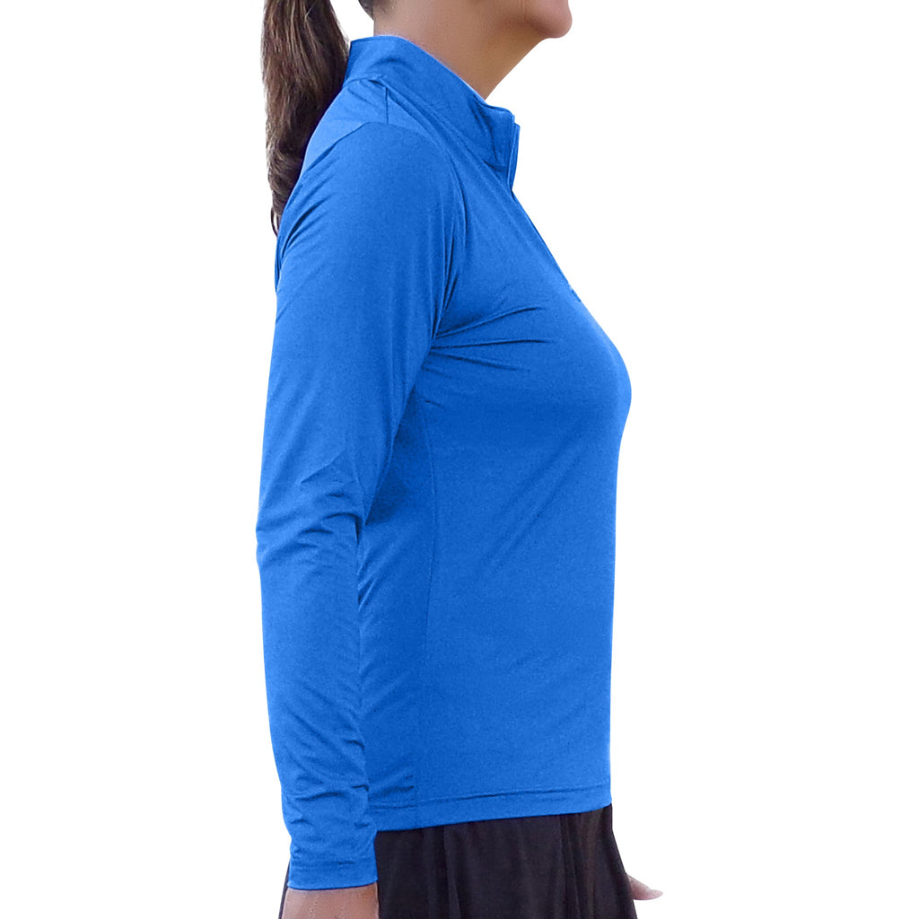 Royal Blue 1/4 Zip Pullover – pickleball apparel side view