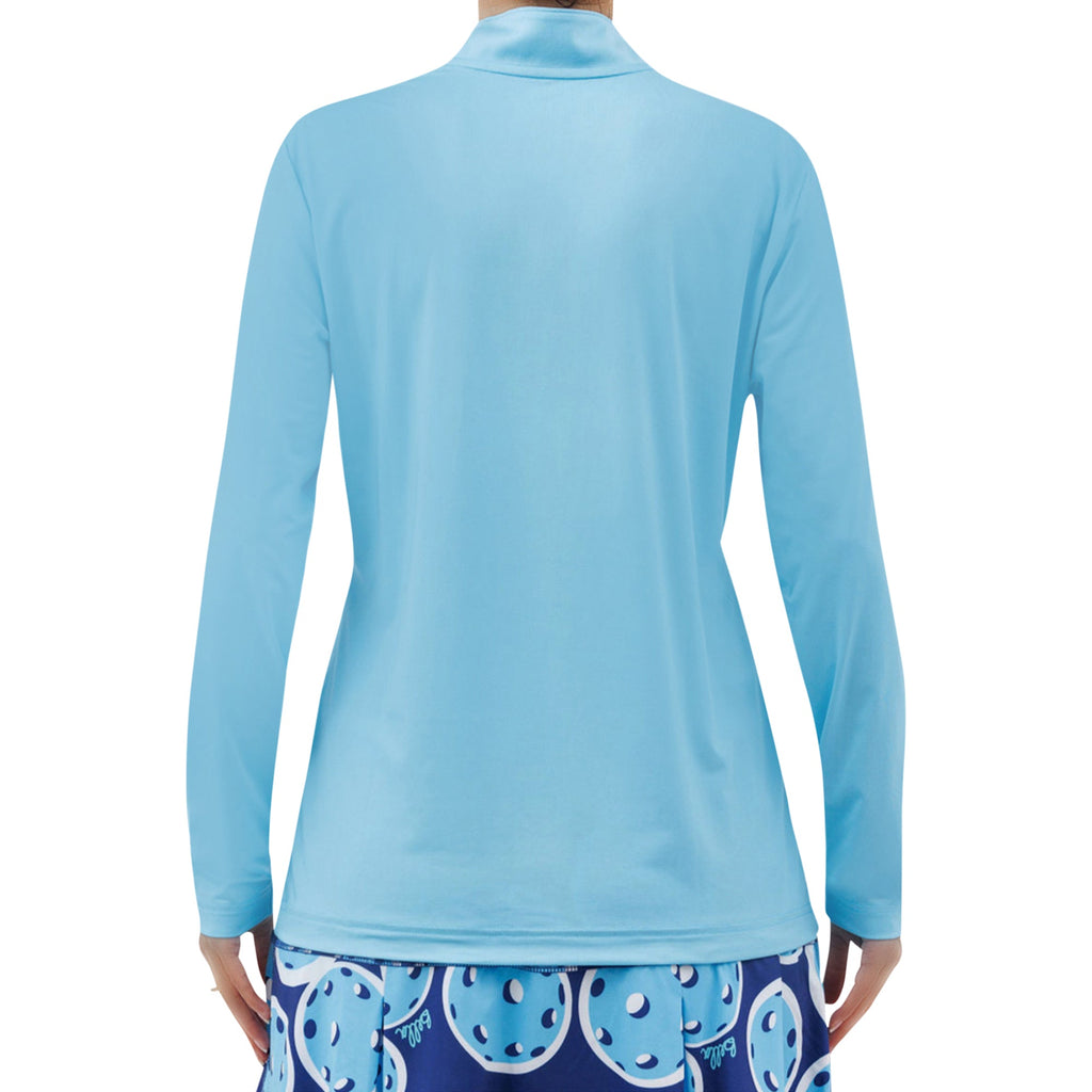 Sky Blue 1/4 Zip Pullover – pickleball apparel front view