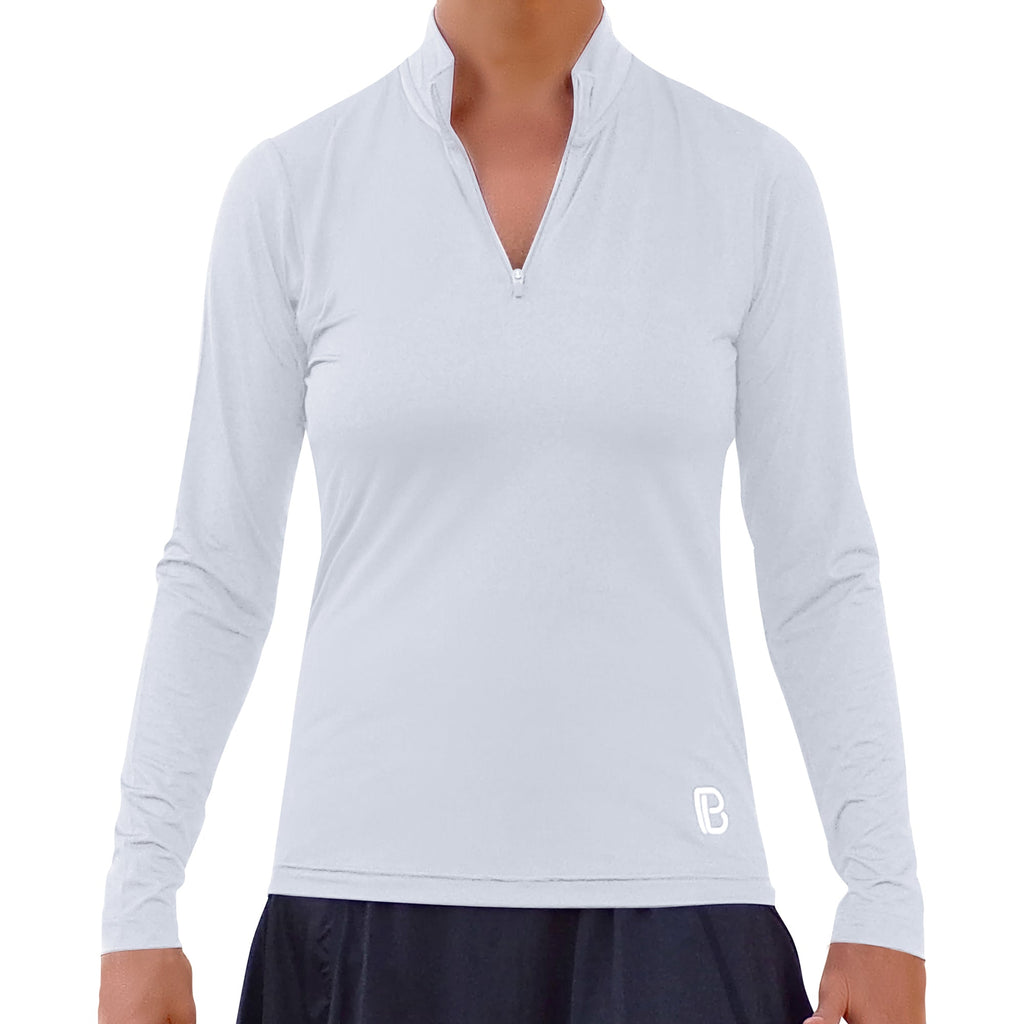 Classic White 1/4 Zip Pullover – pickleball apparel