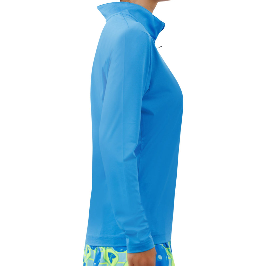 Electric Blue 1/4 Zip Pullover – pickleball apparel side view