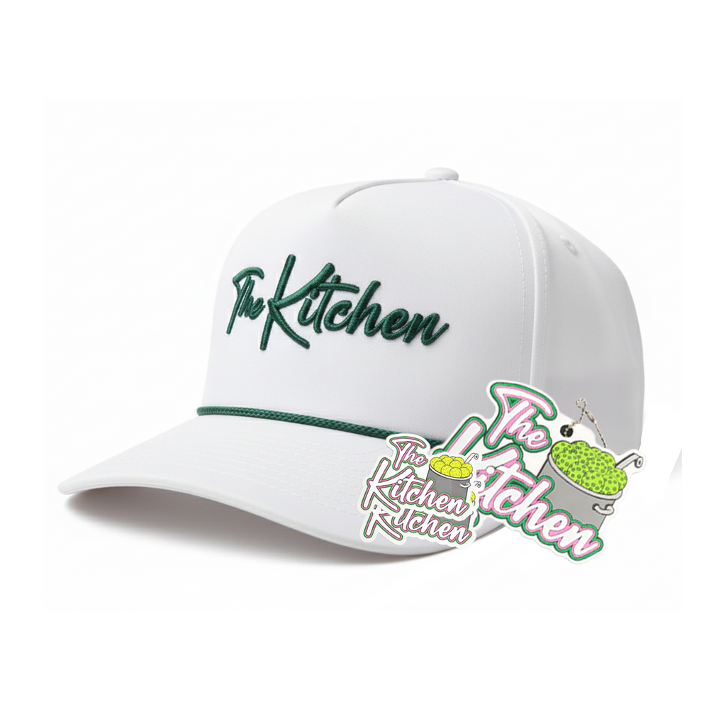 The Kitchen White Snapback – pickleball hat back view
