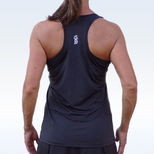 Black Racerback Tank – pickleball apparel front view