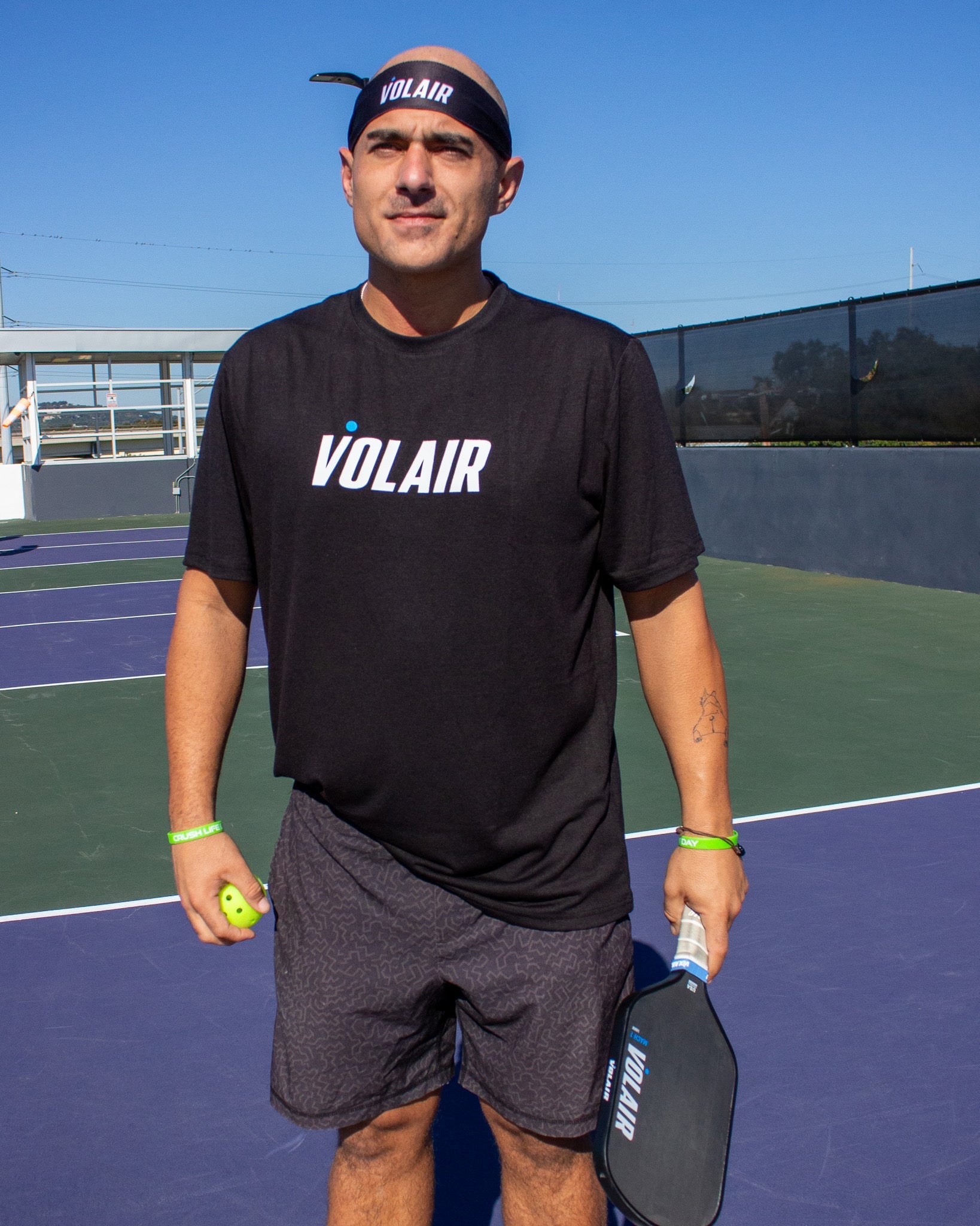 Volair T-Shirt – Black – pickleball apparel front view