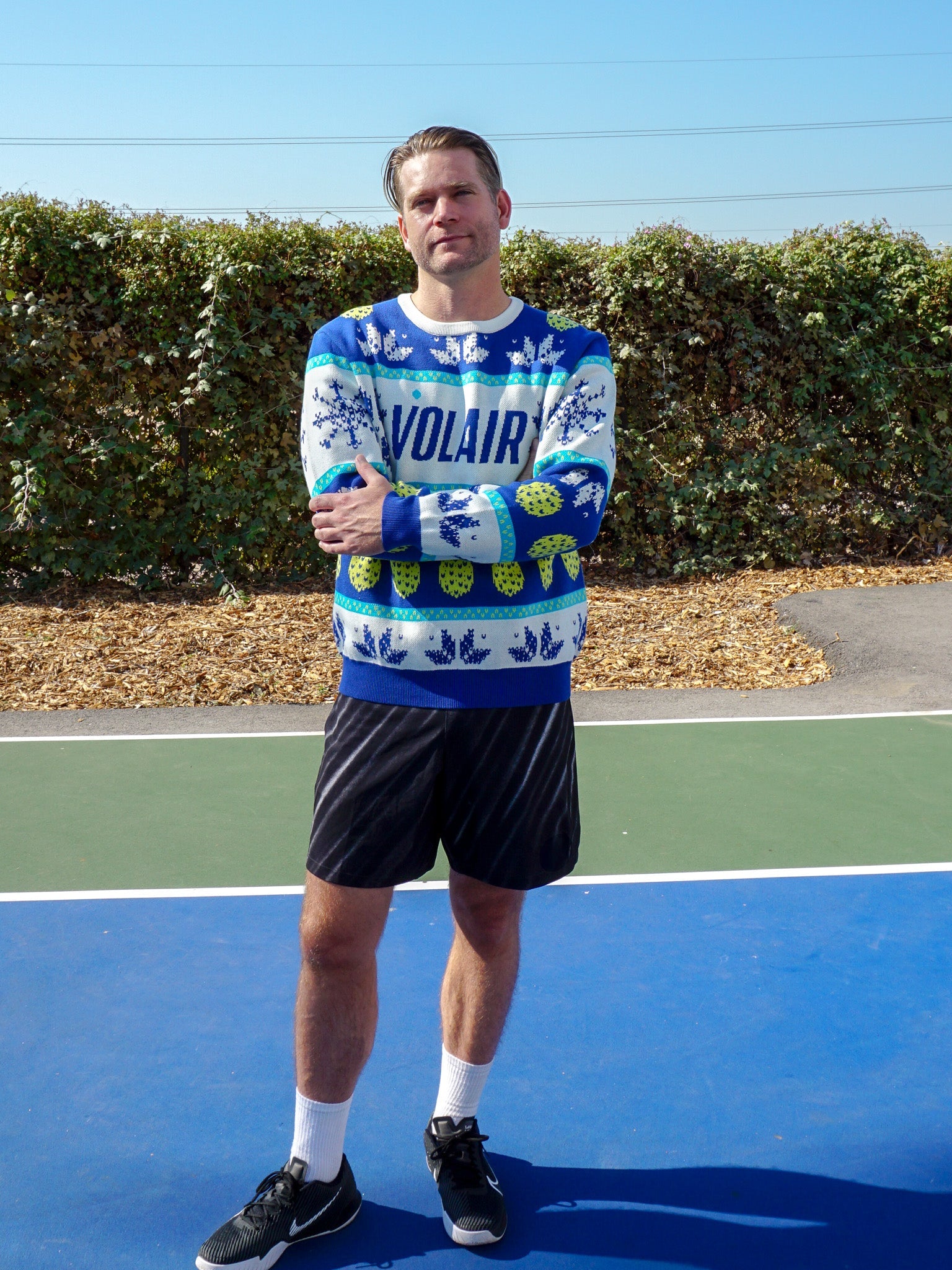 Volair Holiday Sweater – pickleball apparel front view