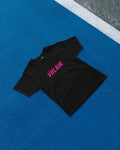 Volair T-shirt – Black with Pink Logo – pickleball apparel