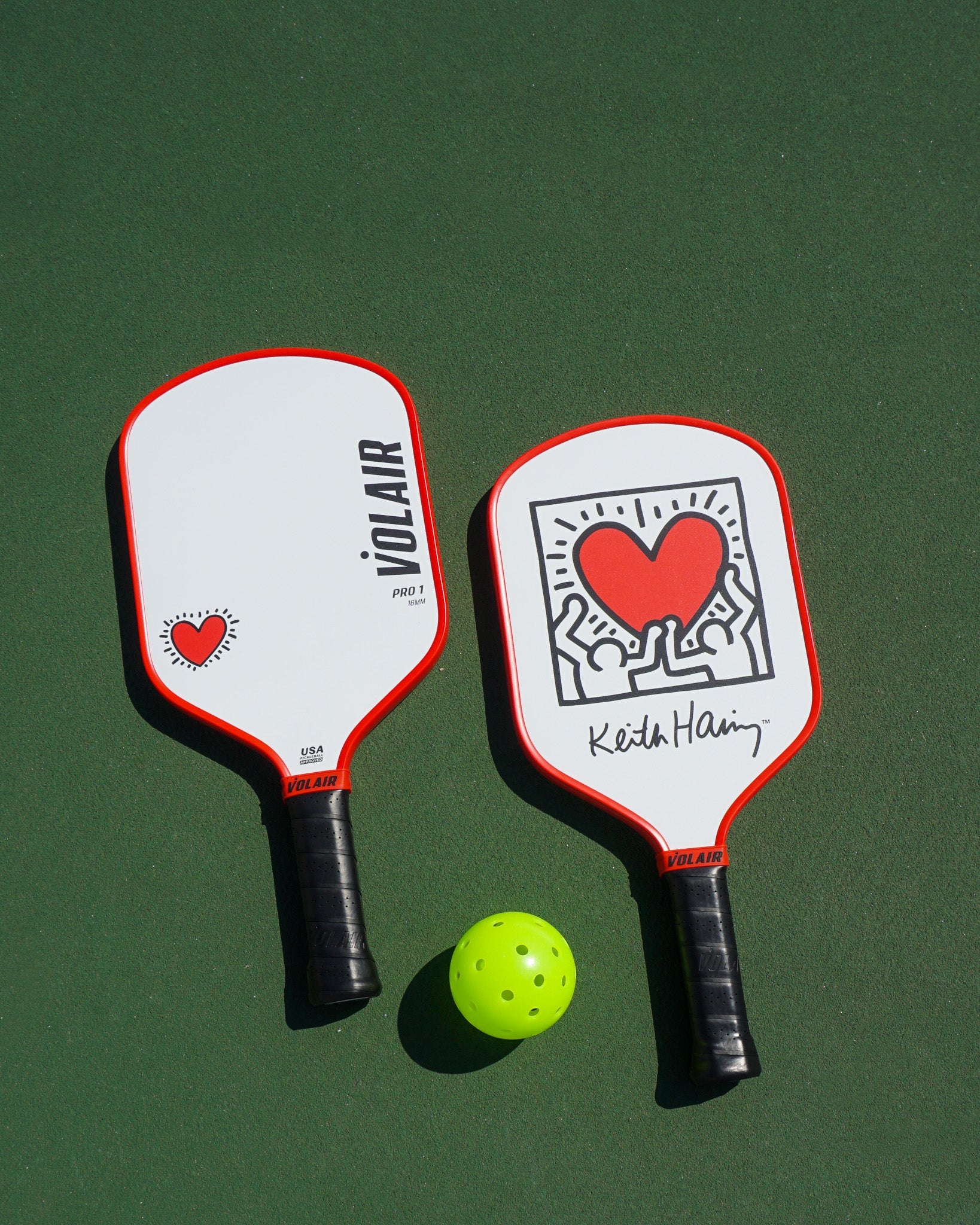 Pro 1 Pickleball Paddle 16mm: Keith Haring #1 front view