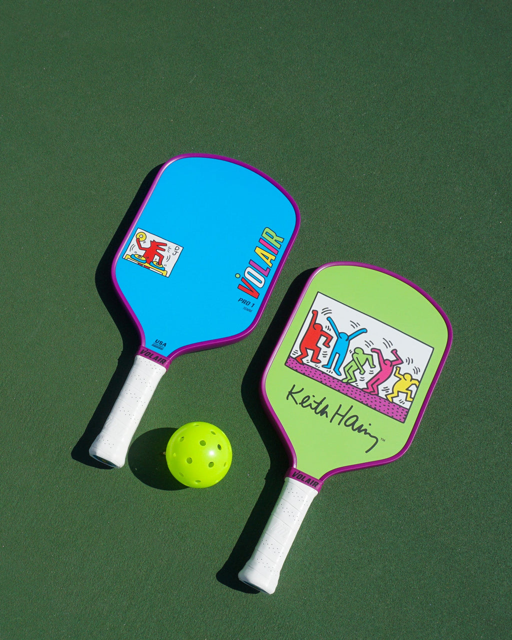Pro 1 Pickleball Paddle 16mm: Keith Haring #4 front view