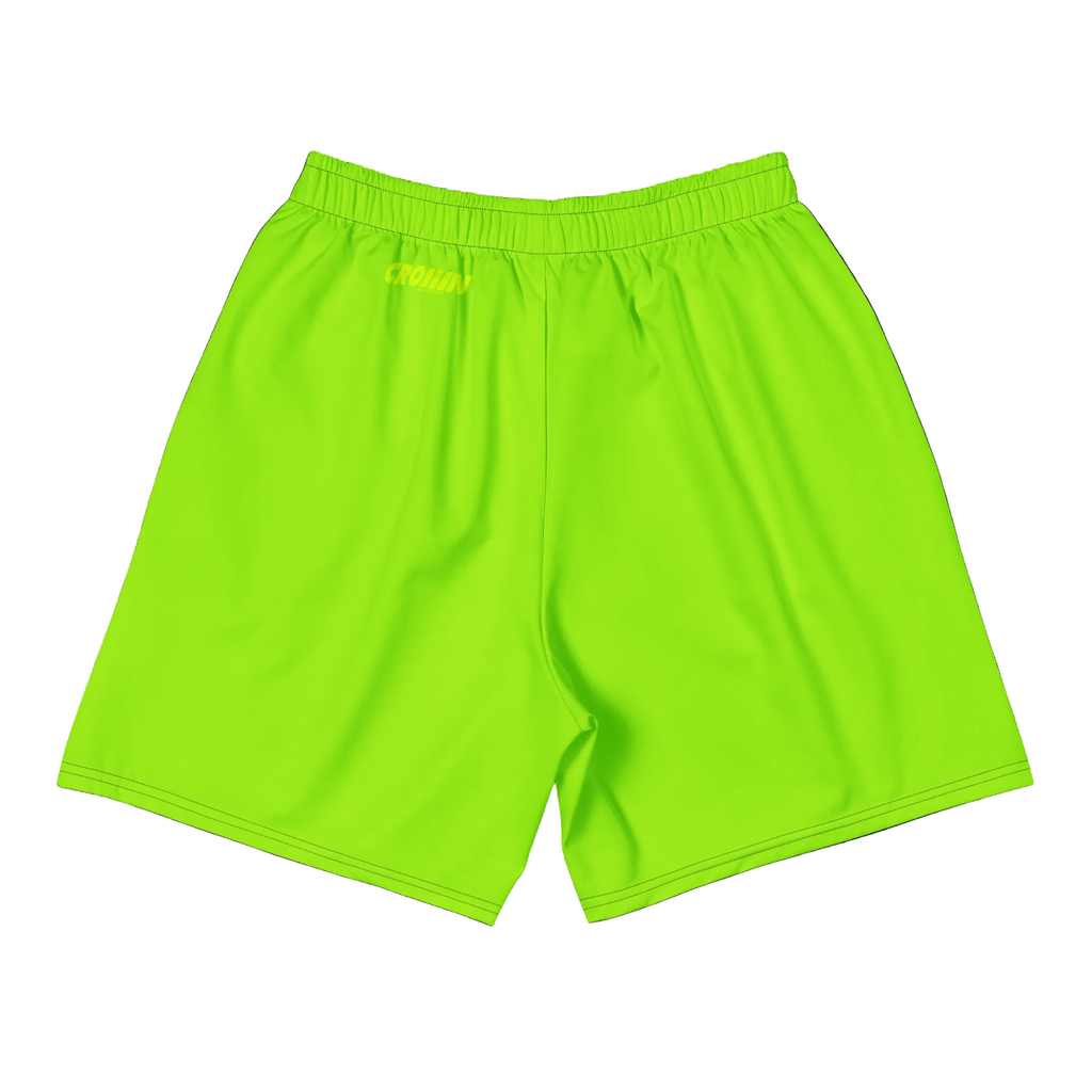 CROWN ATHLETICA™ /// Logo Short (ATOMIC LIME) – pickleball apparel side view