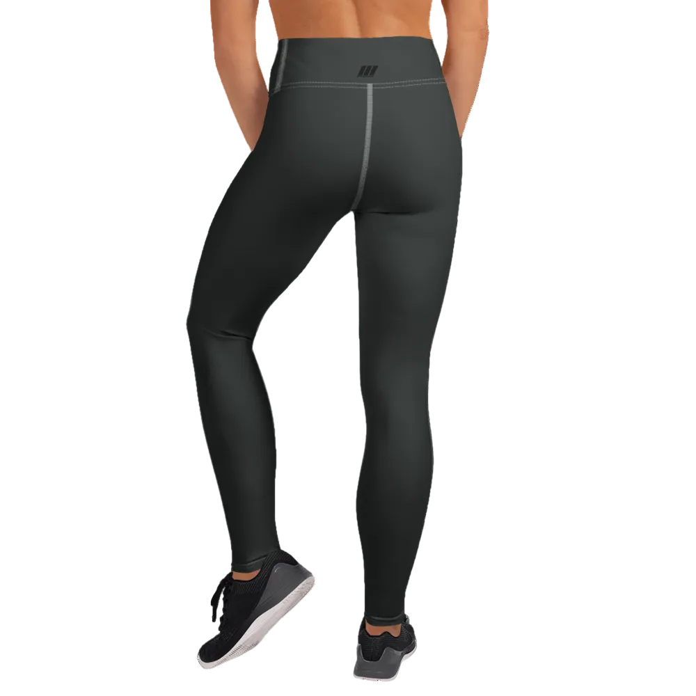 CROWN ATHLETICA /// Women's Leggings (CHARCOL) – pickleball apparel close-up