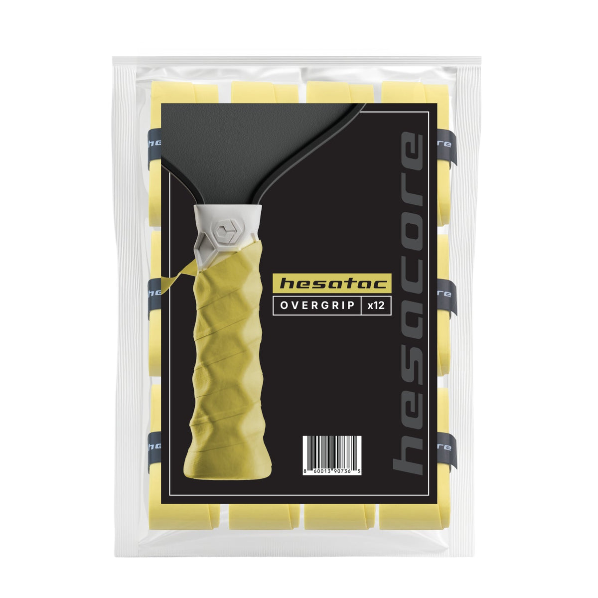 Hesacore Hesatac Overgrip – Yellow (6 & 12 Pack) – pickleball accessory