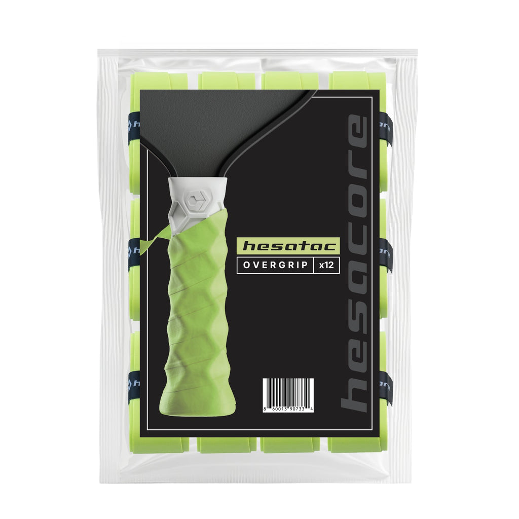 Hesacore Hesatac Overgrip – Neon Green (6 & 12 Pack) – pickleball accessory