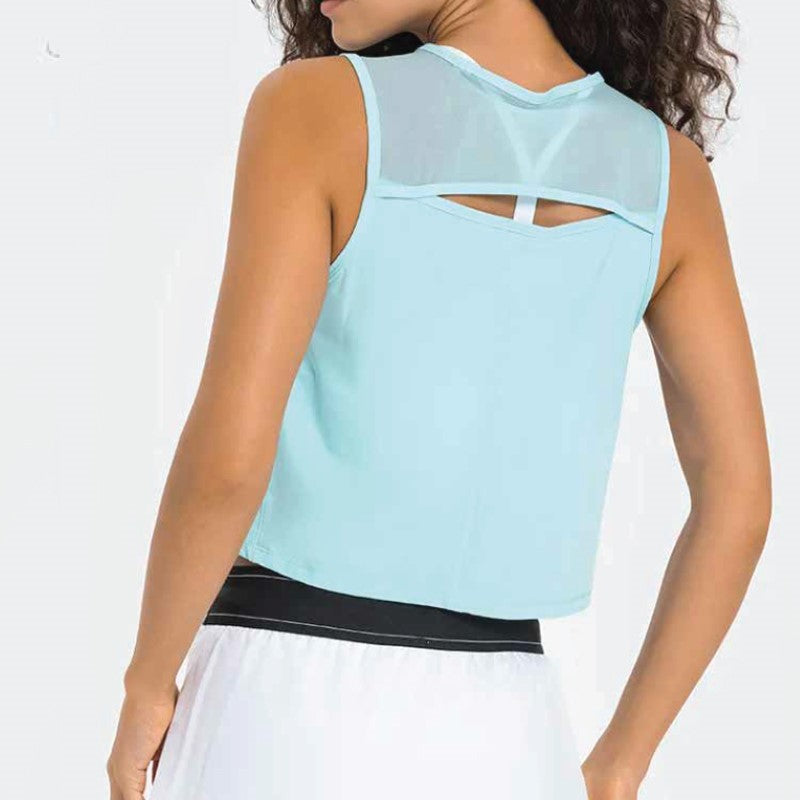 CRUSH mesh back crop – pickleball apparel close-up