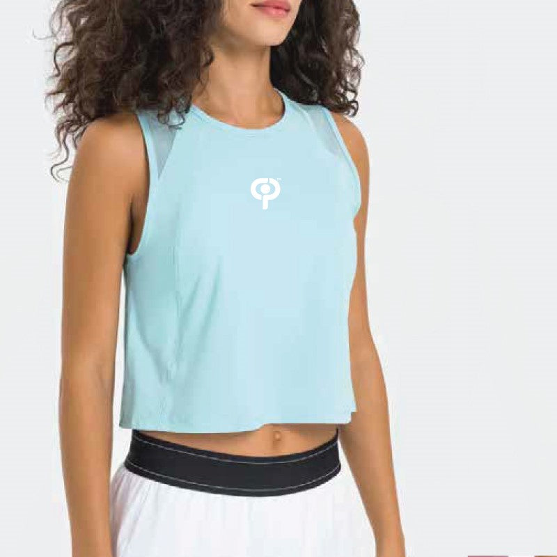 CRUSH mesh back crop – pickleball apparel detail