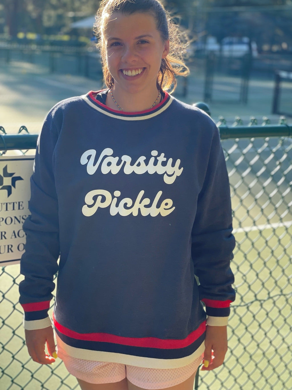 The Oversized Vintage Varsity Pickleball Sweatshirt (Unisex) back view