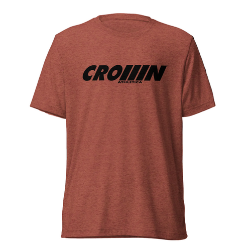 CROWN ATHLETICA /// Cross-chest Logo Shirt (CLAY) – pickleball apparel front view