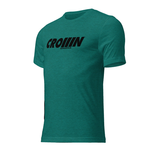 CROWN ATHLETICA /// Cross-chest Logo Shirt (GREEN) – pickleball apparel front view