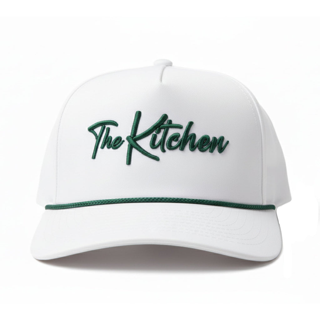The Kitchen White Snapback – pickleball hat front view