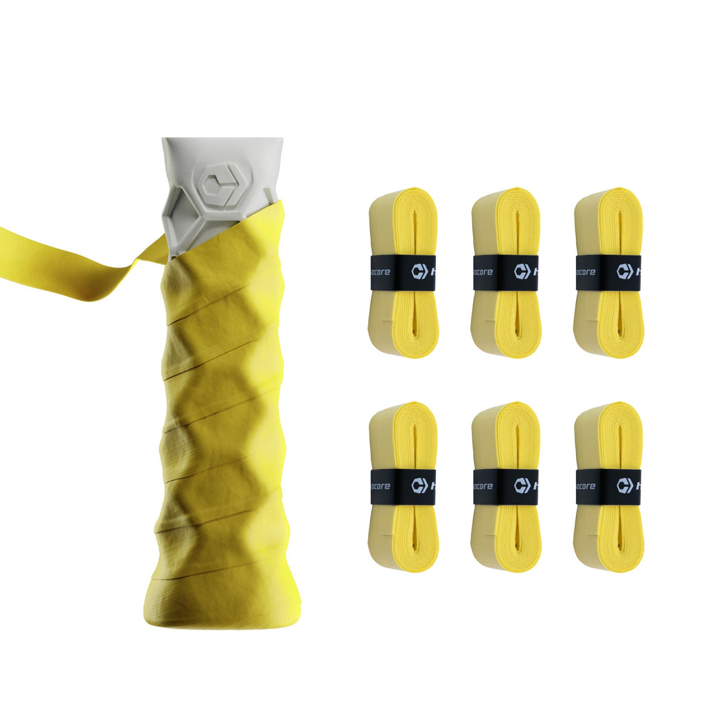 Hesacore Hesatac Overgrip – Yellow (6 & 12 Pack) – pickleball accessory